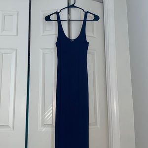 Bodycon navy blue maxi dress